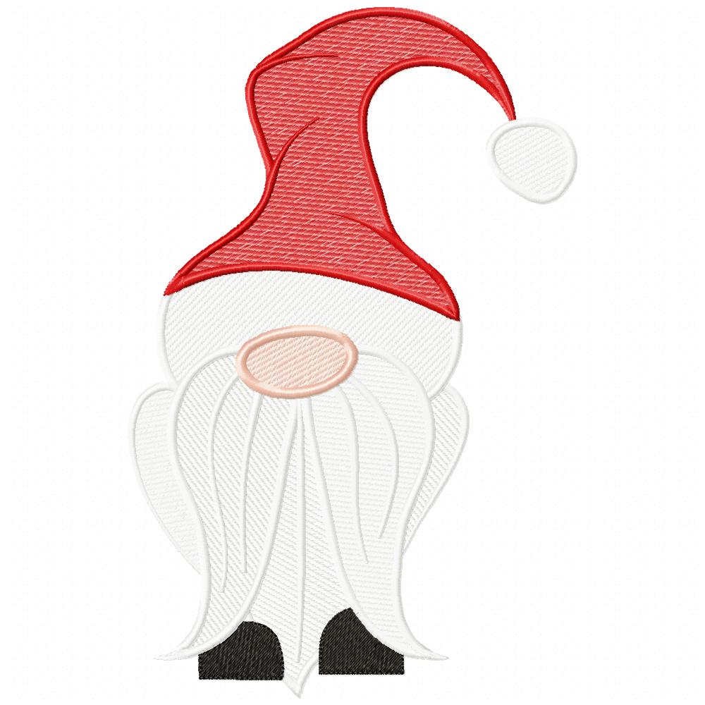 Christmas Gnome Santa Claus Big Hat - RIPPLED Stitch