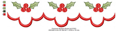 Christmas Mistletoe Border - Fill Stitch