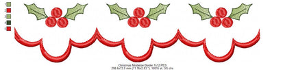 Christmas Mistletoe Border - Fill Stitch