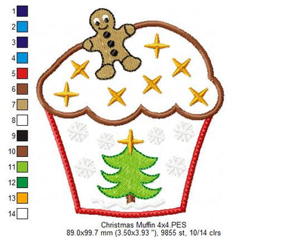 Christmas Muffin - Applique