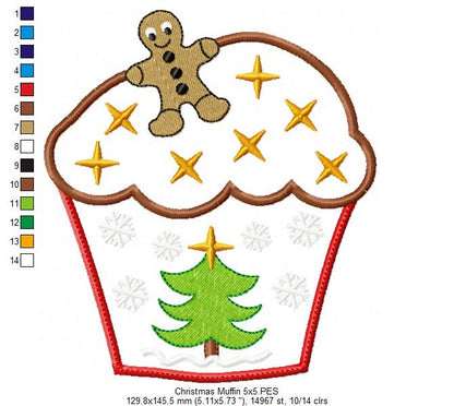 Christmas Muffin - Applique