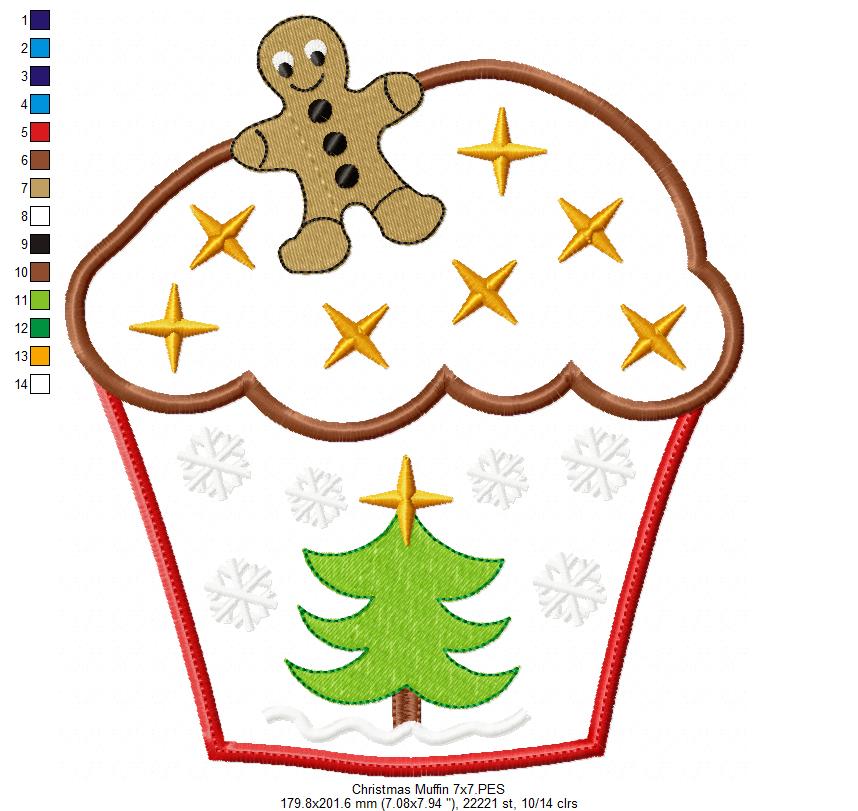Christmas Muffin - Applique