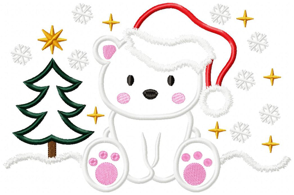 Christmas Polar Bear - Applique