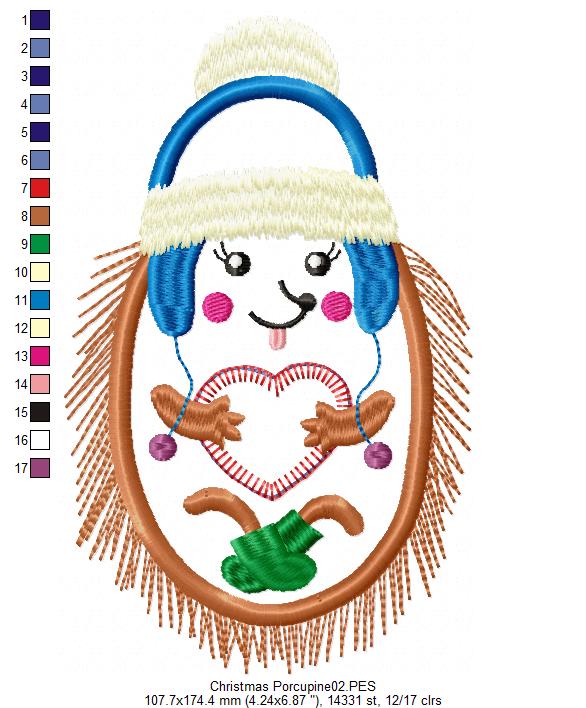 Christmas Porcupine - Applique