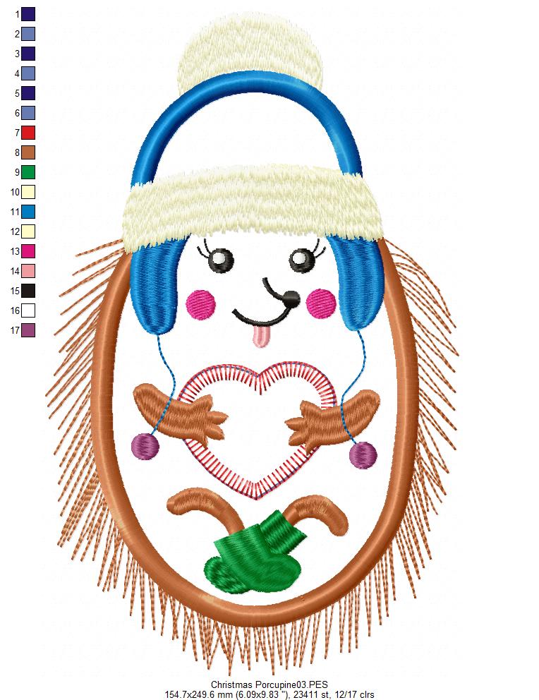 Christmas Porcupine - Applique