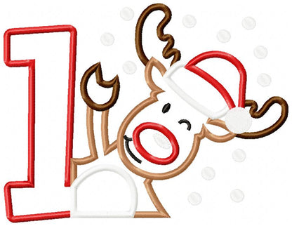 Christmas Reindeer Number One - Applique