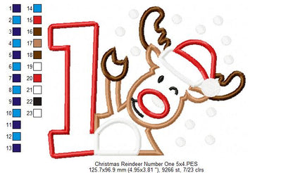 Christmas Reindeer Number One - Applique