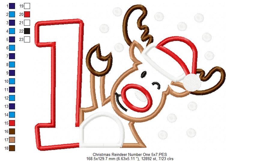 Christmas Reindeer Number One - Applique