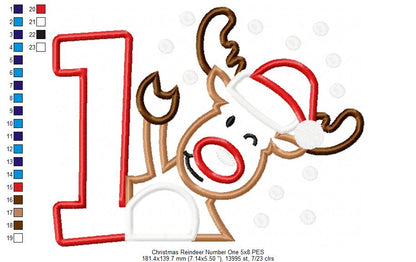 Christmas Reindeer Number One - Applique