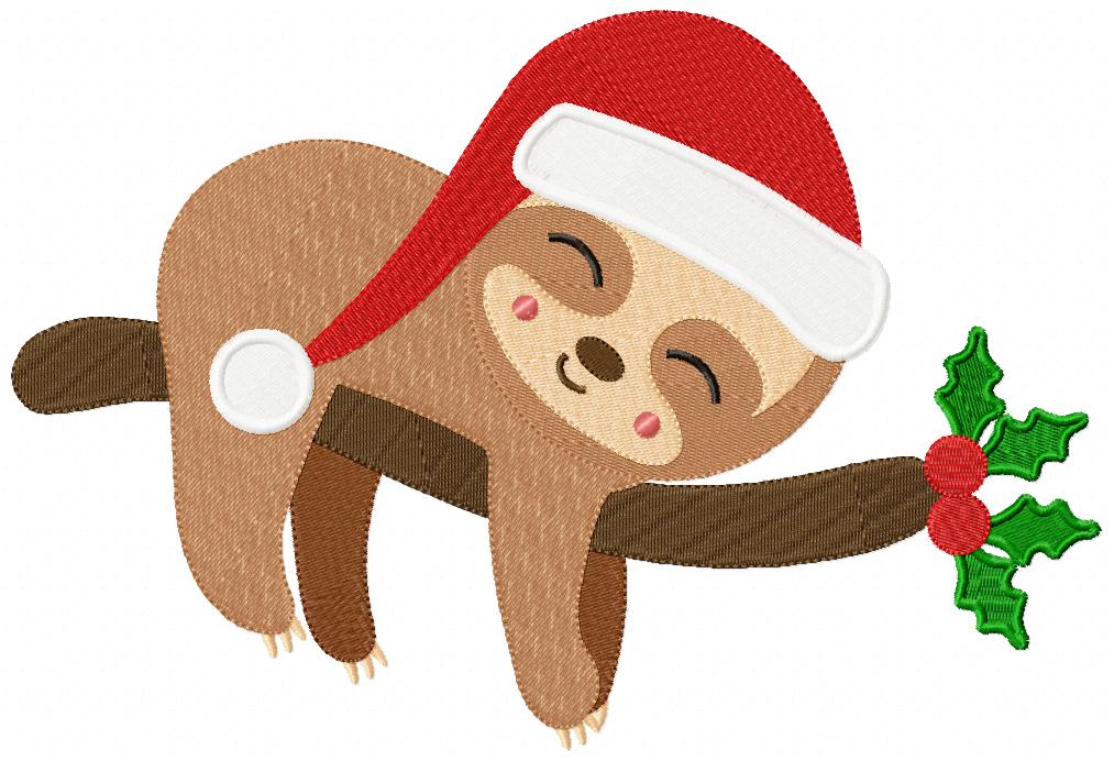 Christmas Baby Sloth Tree - Fill Stitch