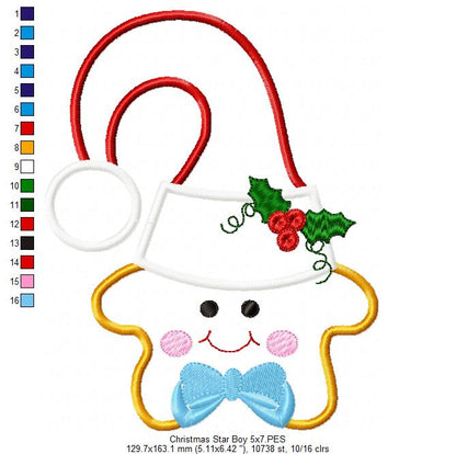 Christmas Star Boy - Applique