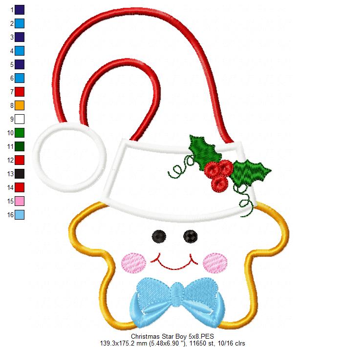 Christmas Star Boy - Applique