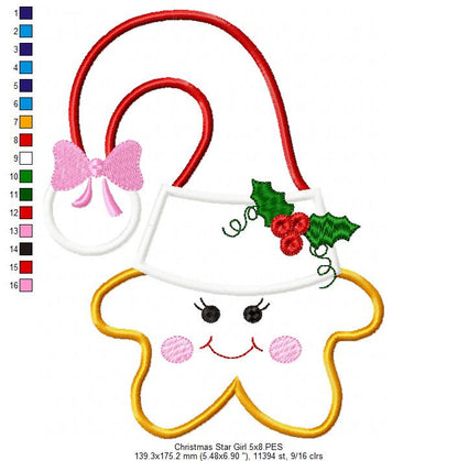 Christmas Star Boy and Girl - Set of 2 designs - Applique