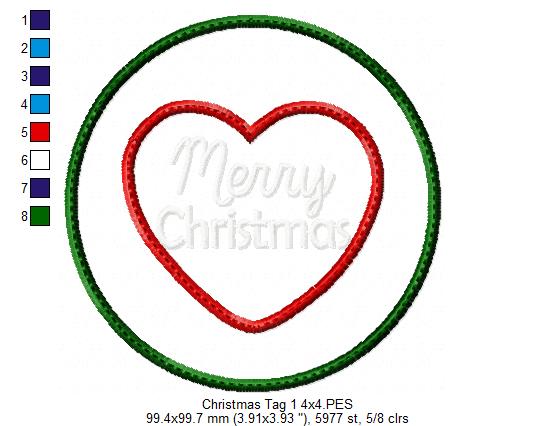 Merry Christmas Tags - ITH Project - Machine Embroidery Design
