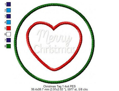 Merry Christmas Tags - ITH Project - Machine Embroidery Design