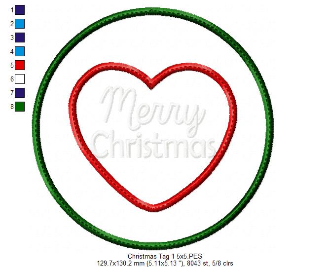 Merry Christmas Tags - ITH Project - Machine Embroidery Design