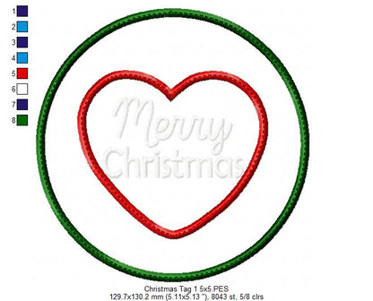 Merry Christmas Tags - ITH Project - Machine Embroidery Design