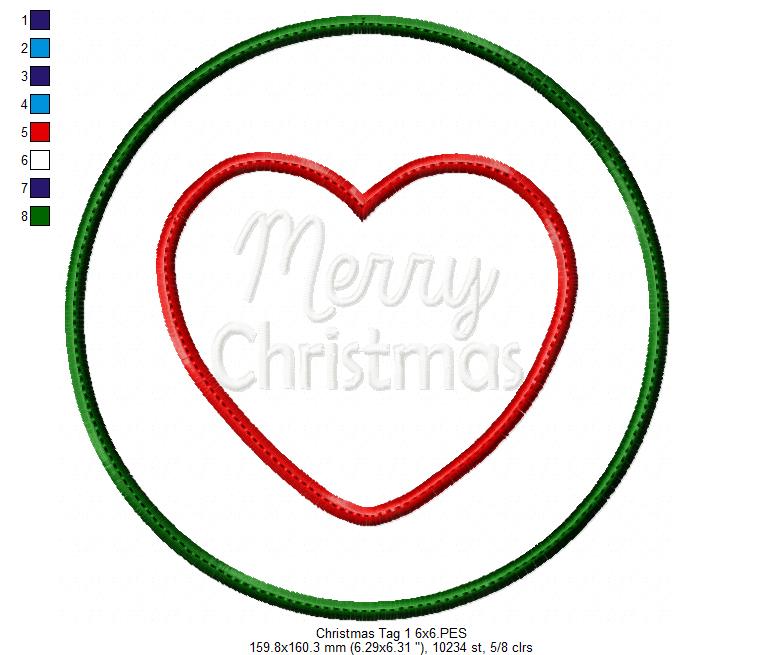 Merry Christmas Tags - ITH Project - Machine Embroidery Design