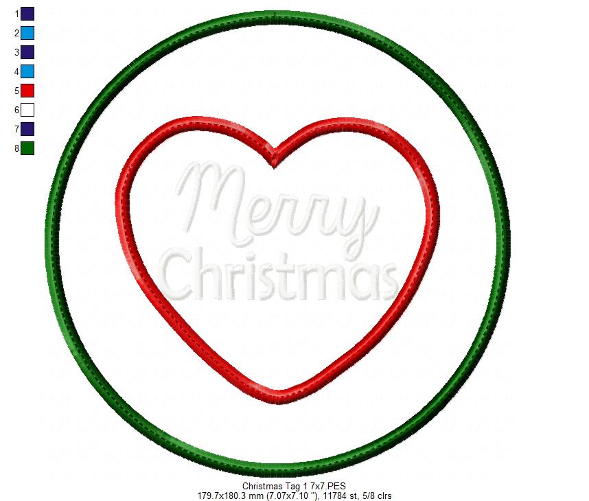 Merry Christmas Tags - ITH Project - Machine Embroidery Design