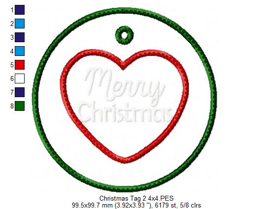 Merry Christmas Tags - ITH Project - Machine Embroidery Design