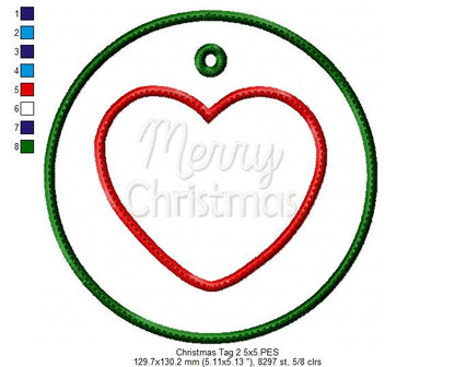 Merry Christmas Tags - ITH Project - Machine Embroidery Design