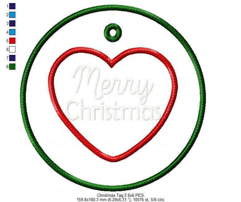 Merry Christmas Tags - ITH Project - Machine Embroidery Design