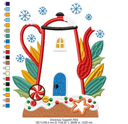 Christmas Teapot - Applique