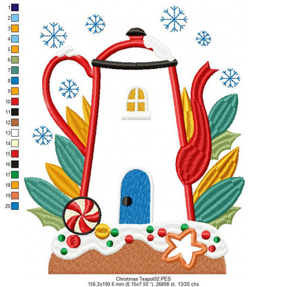 Christmas Teapot - Applique