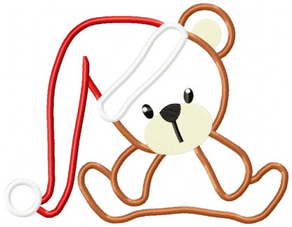Christmas Teddy Bear - Applique Embroidery