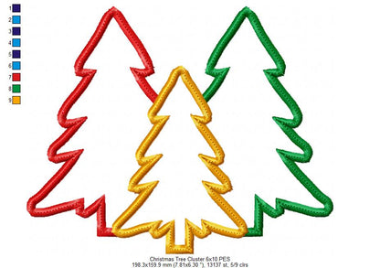 Christmas Tree Cluster - Applique