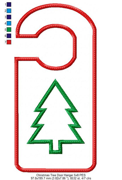 Merry Christmas Door Hanger - ITH Project - Machine Embroidery Design