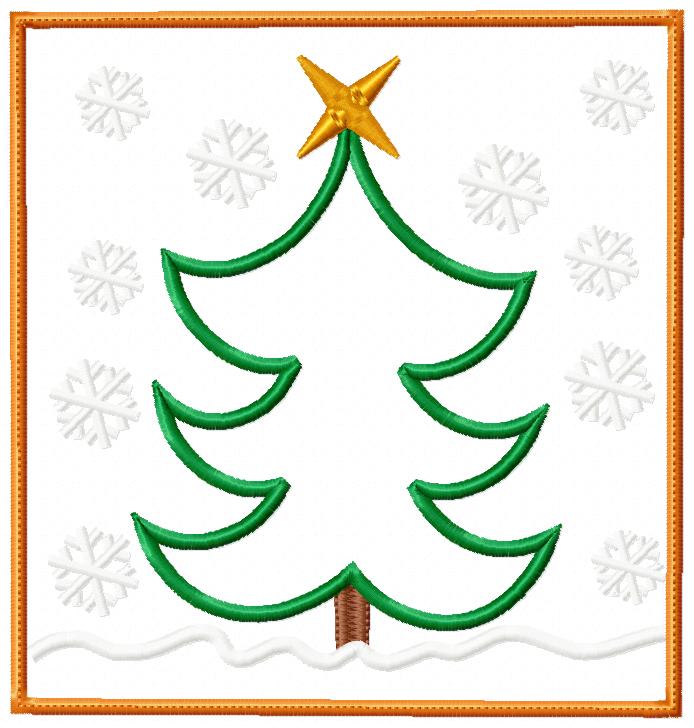 Christmas Tree Frame - Applique