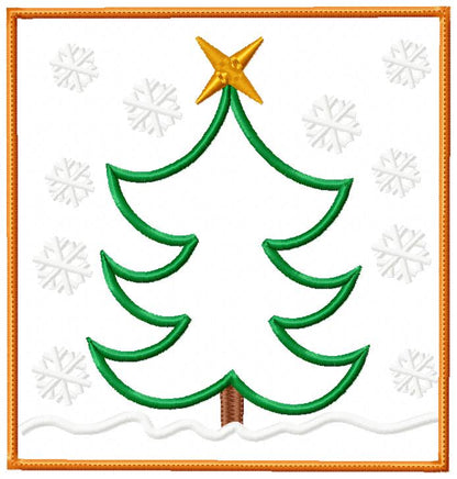 Christmas Tree Frame - Applique