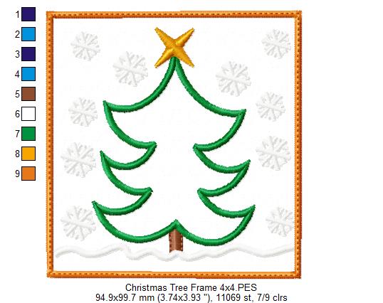 Christmas Tree Frame - Applique