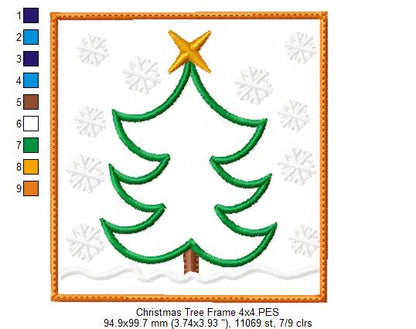 Christmas Tree Frame - Applique