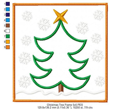 Christmas Tree Frame - Applique