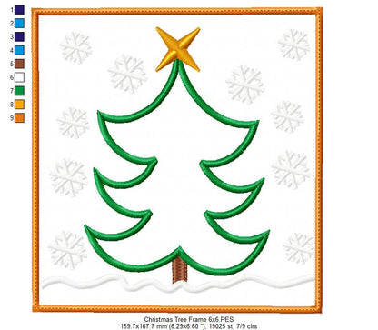 Christmas Tree Frame - Applique