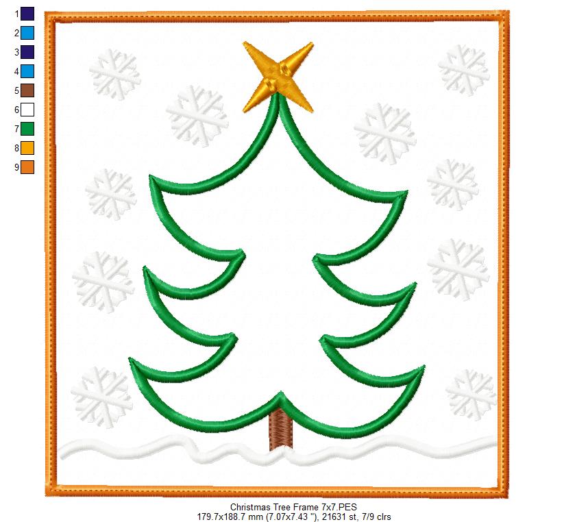 Christmas Tree Frame - Applique