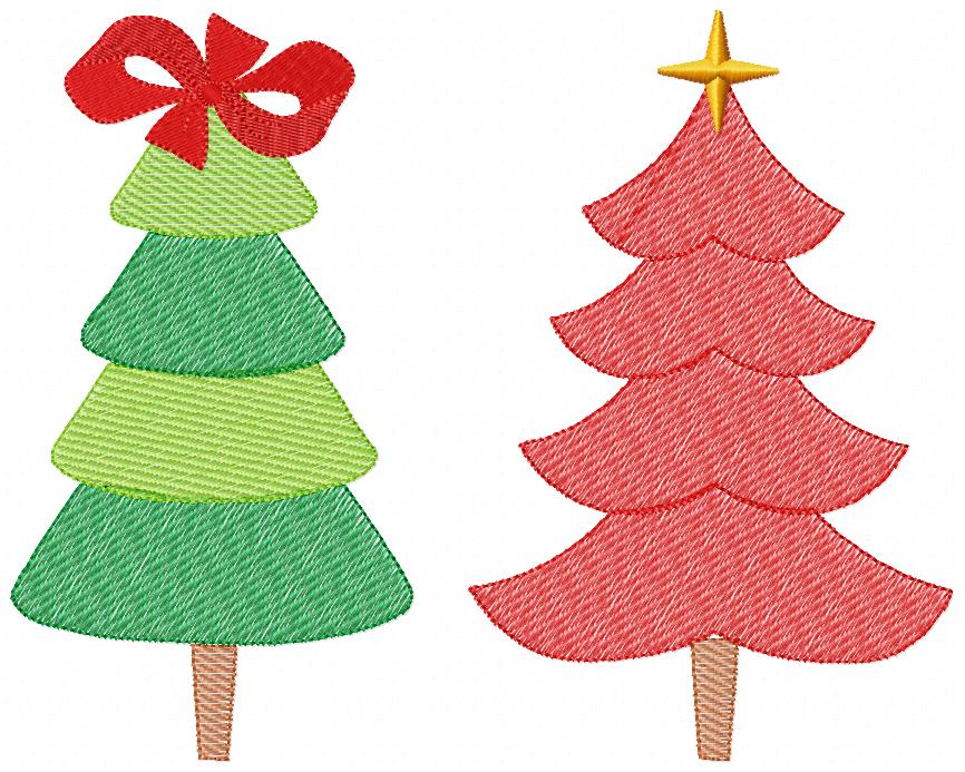 Christmas Trees - Rippled Stitch