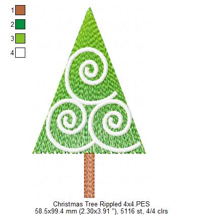 Christmas Tree - Rippled Embroidery