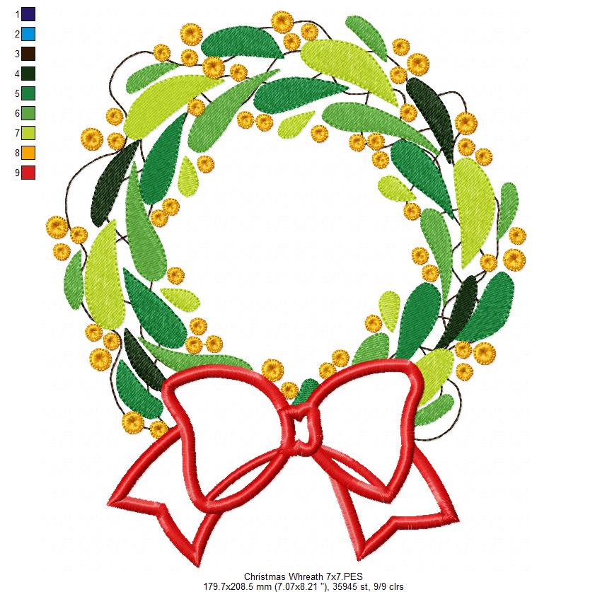 Christmas Wreath - Applique
