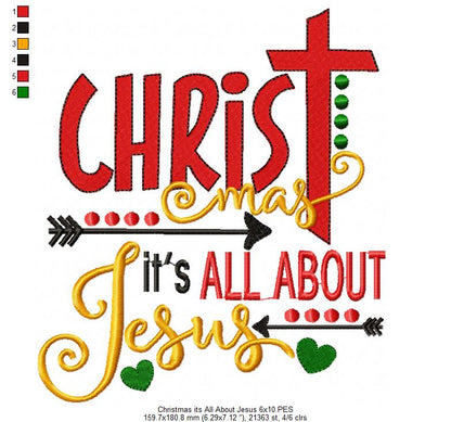 Christmas it's all about Jesus - Fill Stitch