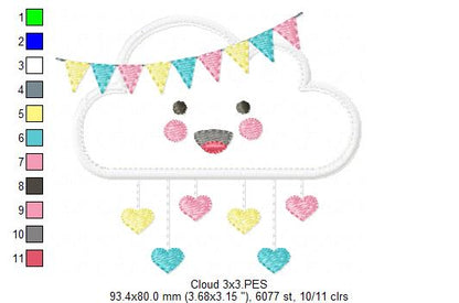 Cloud and Flags - Applique