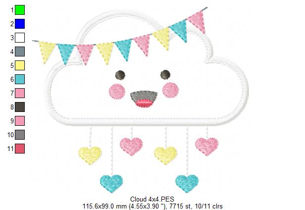 Cloud and Flags - Applique
