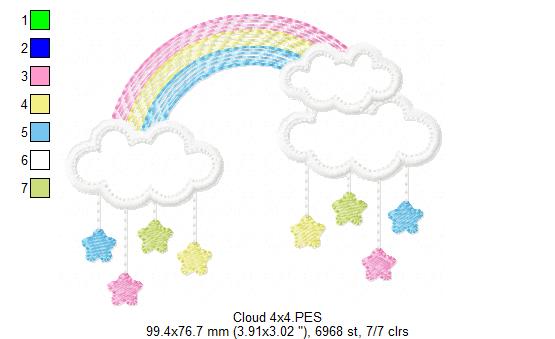 Rainbow and Cloud - Applique