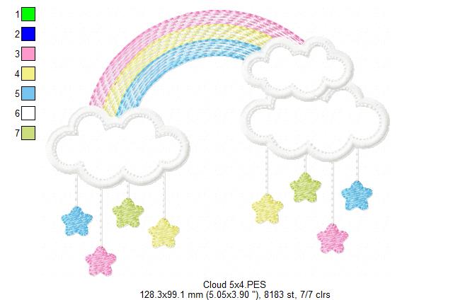 Rainbow and Cloud - Applique