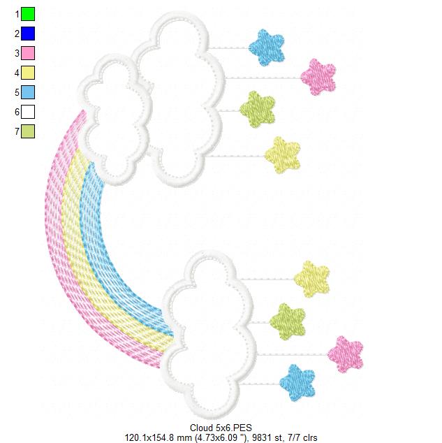 Rainbow and Cloud - Applique