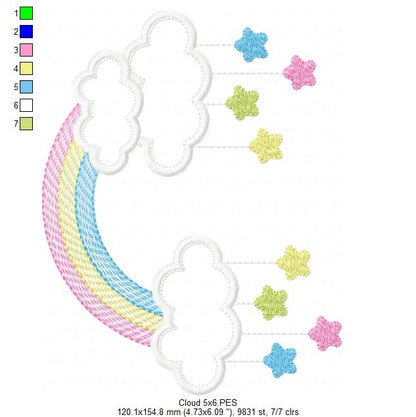 Rainbow and Cloud - Applique