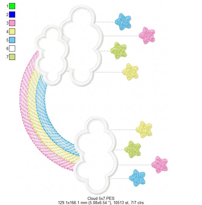 Rainbow and Cloud - Applique