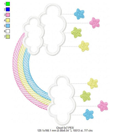 Rainbow and Cloud - Applique